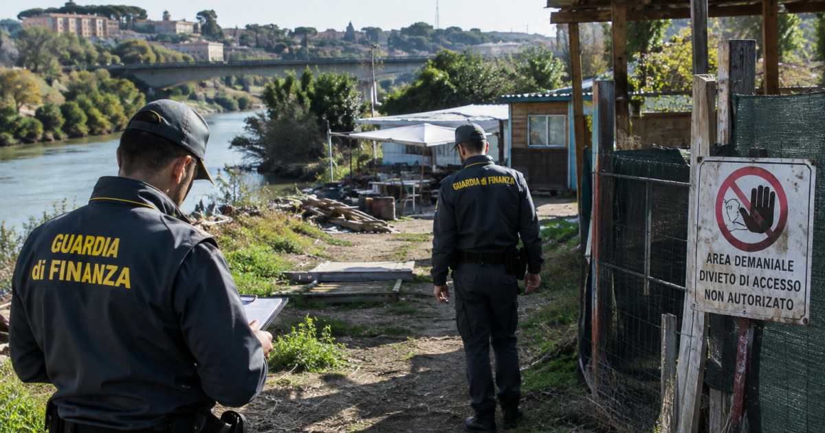 GdF sequestra a Castel Giubileo un’area demaniale di 27.000 mq: complesso abusivo privo di concessioni