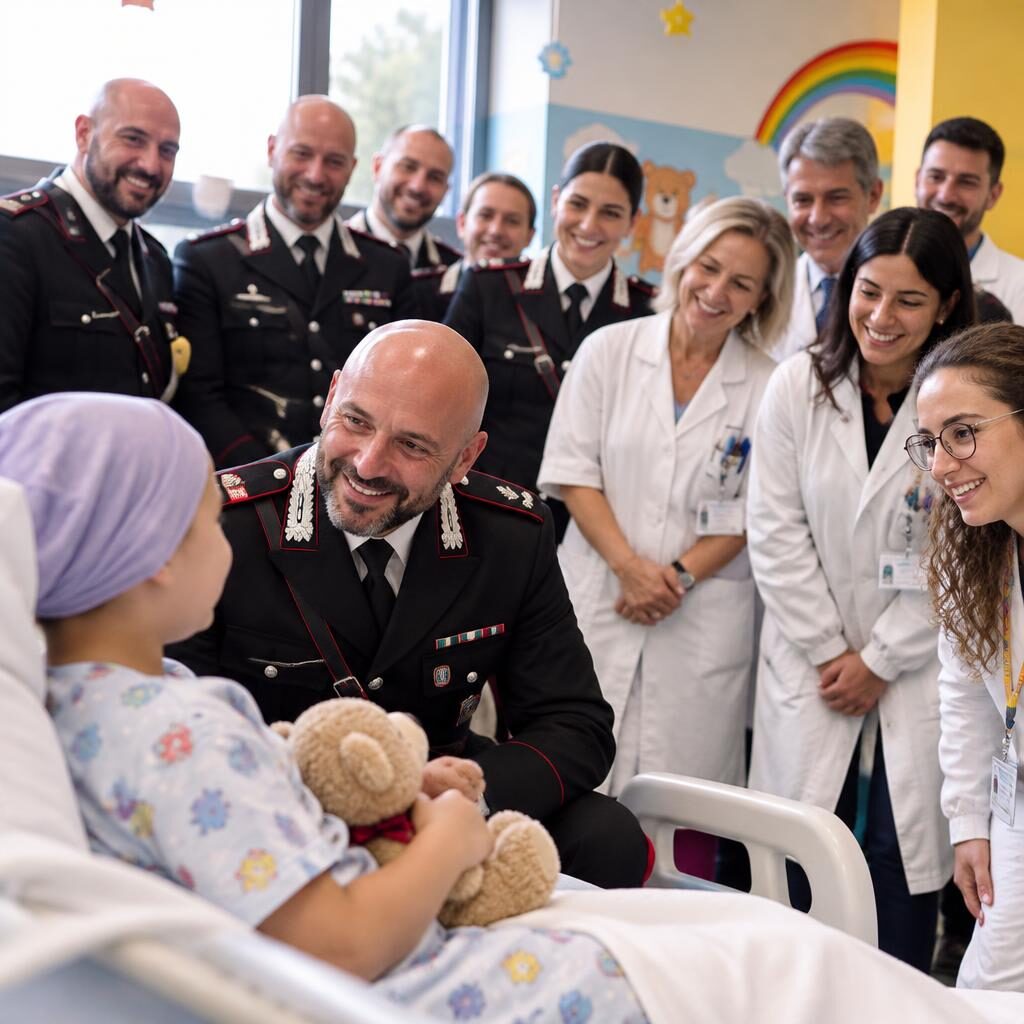 Gemelli, i carabinieri in oncologia pediatrica: un gesto che conta