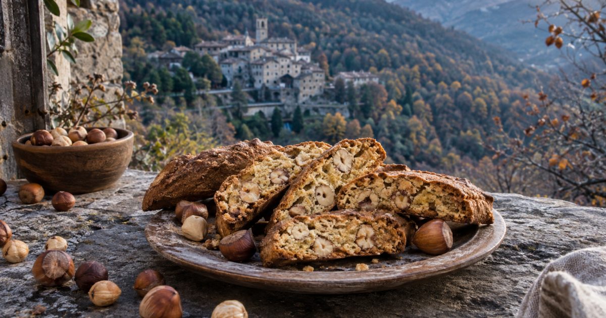 Greccio e la Sabina, il bosco d’inverno nel croccante dei tozzetti alla nocciola