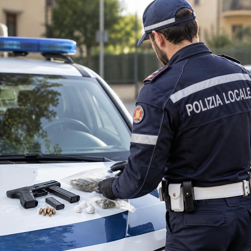 Guidonia, vigile arrestato: droga e pistola nell’auto di servizio