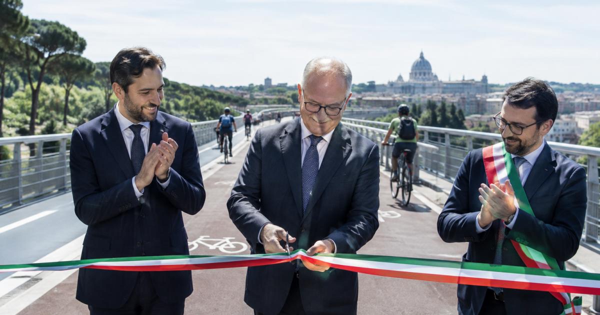 Inaugurazione itinerario ciclabile Viadotto dei Presidenti a Roma