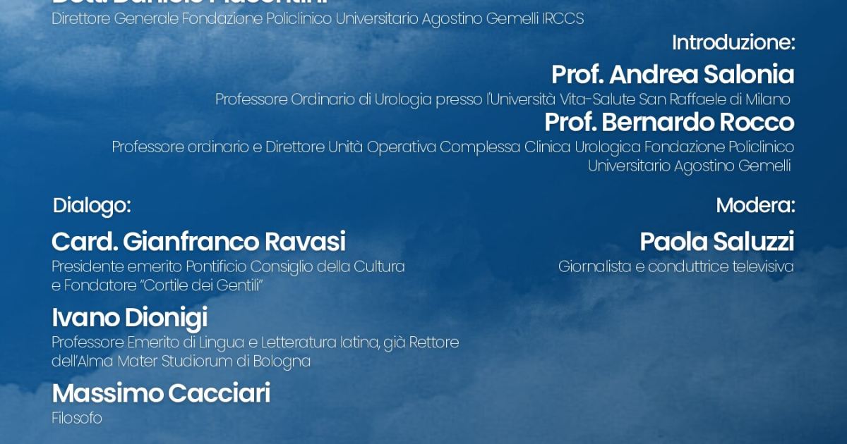 Dialogo ‘L’altra faccia della vita’ al Centro Congressi UCSC di Roma il 6 ottobre
