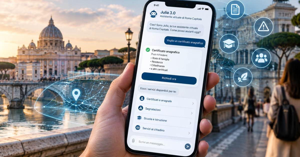 Julia 3.0: l’IA di Roma Capitale permette di ottenere certificati e segnalazioni in chat, debutta anche una nuova App
