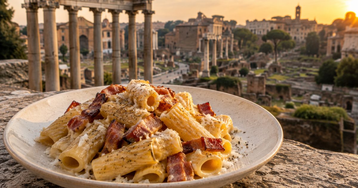 La gricia davanti ai Fori Imperiali: il gusto romano tra pietra, pecorino e guanciale