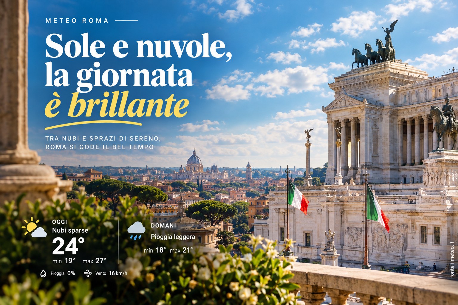 Meteo Roma, previsioni di oggi 5 Ottobre 2026: nubi sparse