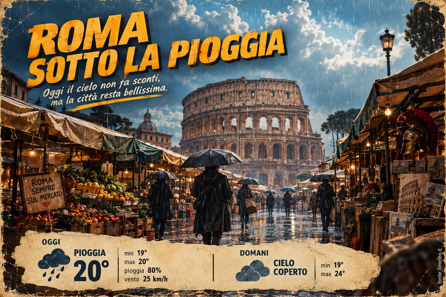 Meteo Roma, previsioni di oggi 6 Ottobre 2026: pioggia