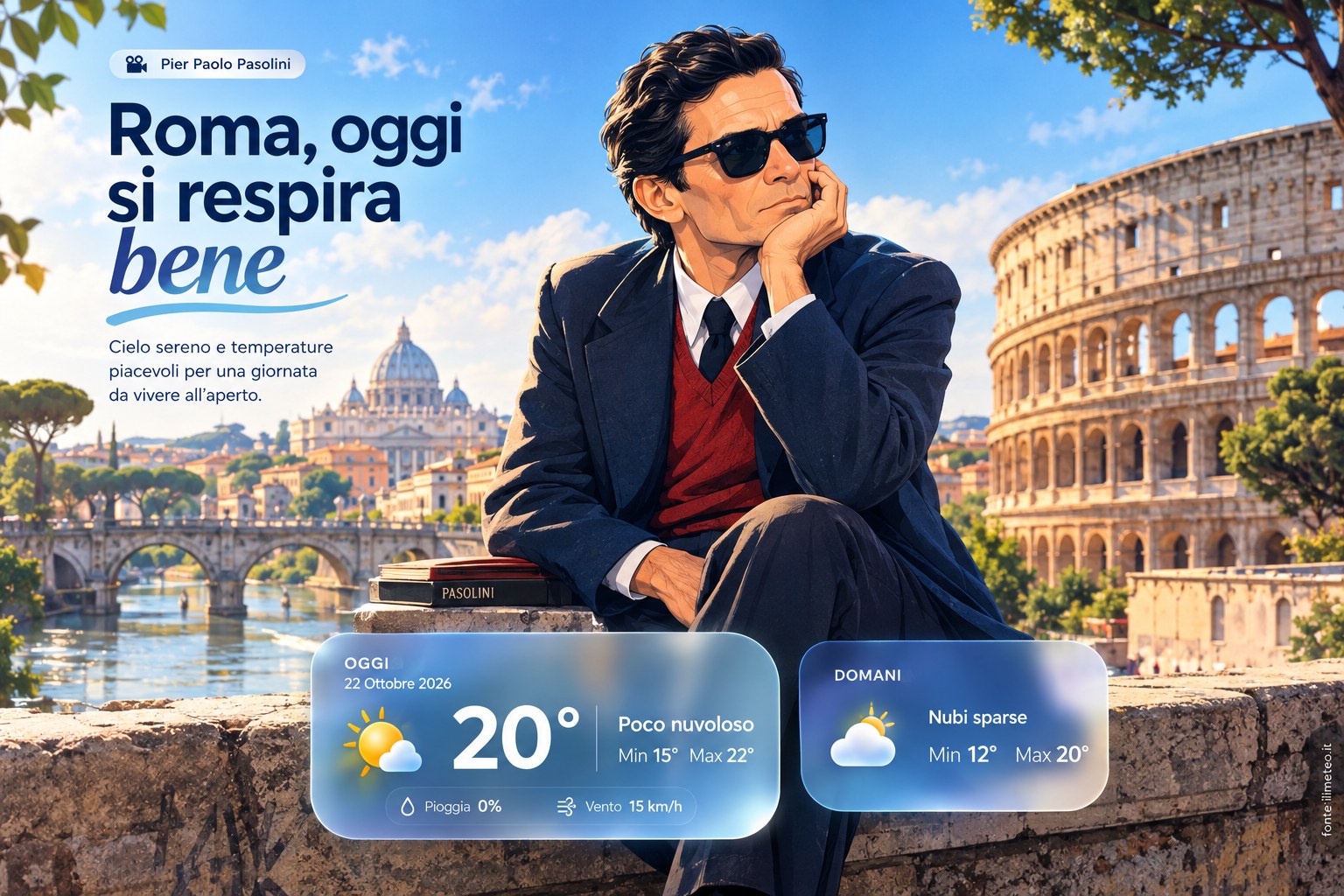 Meteo Roma, previsioni di oggi 22 Ottobre 2026: poco nuvoloso