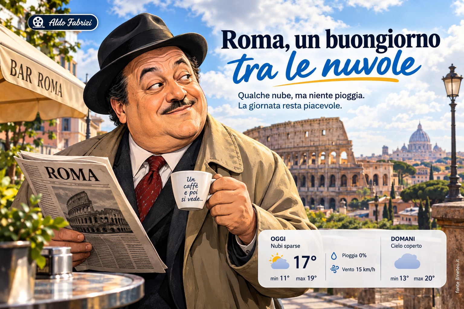 Meteo Roma, previsioni di oggi 25 Ottobre 2026: nubi sparse