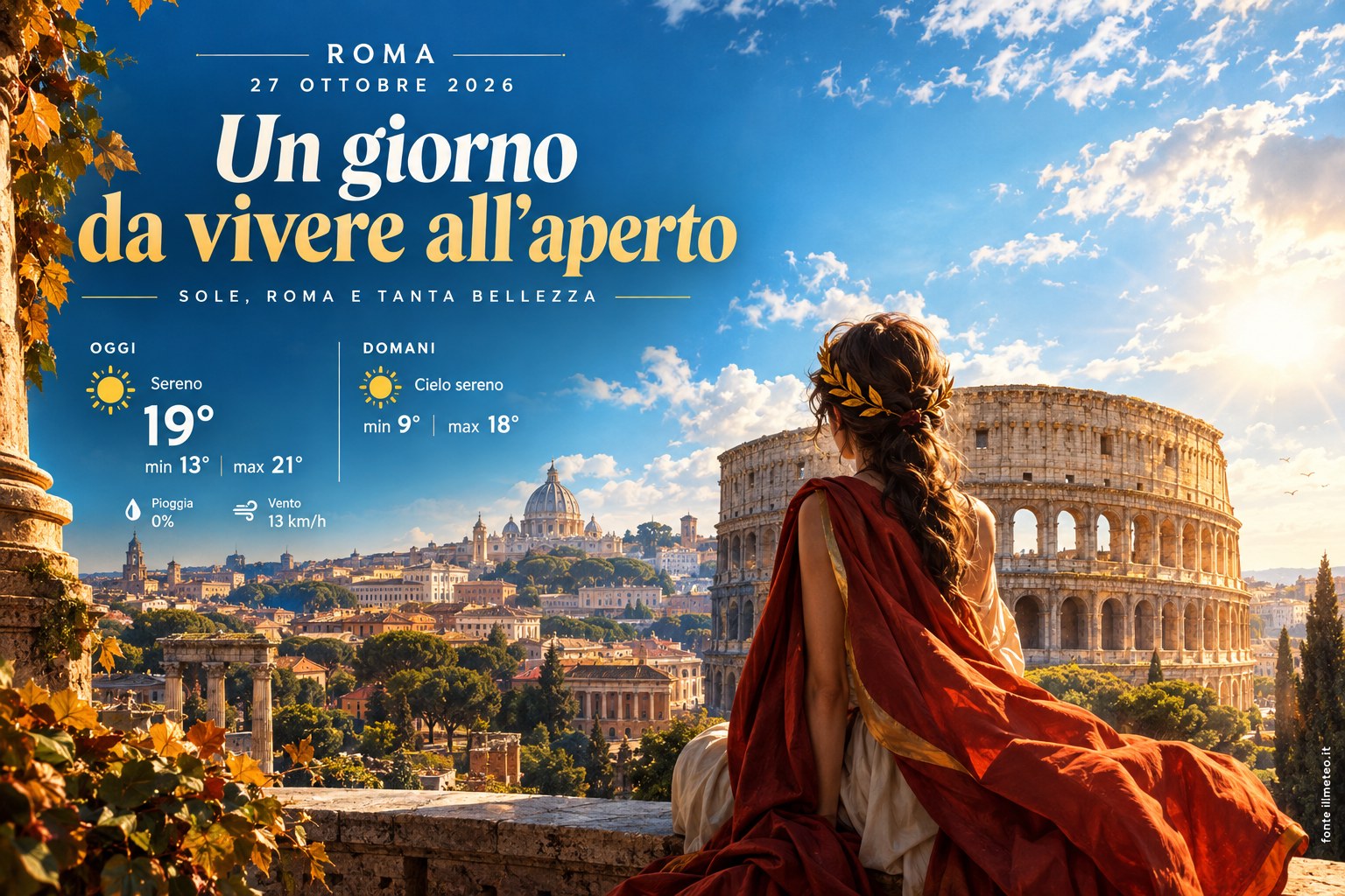 Meteo Roma, previsioni di oggi 27 Ottobre 2026: sereno
