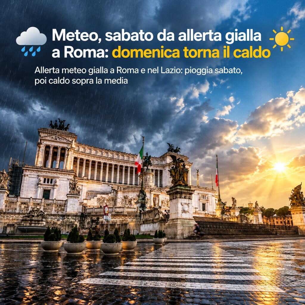 Meteo, sabato da allerta gialla a Roma: domenica torna il caldo
