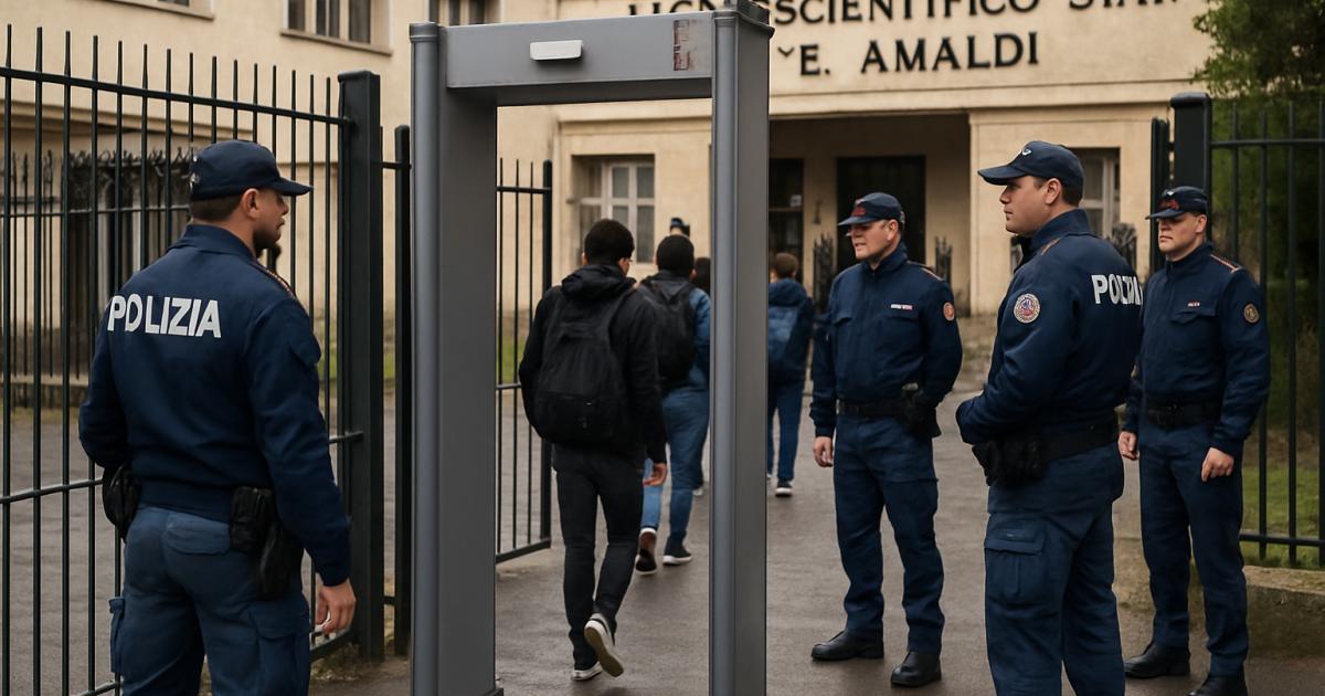 Minacce di strage al Liceo Amaldi: metal detector e indagini della Polizia Postale