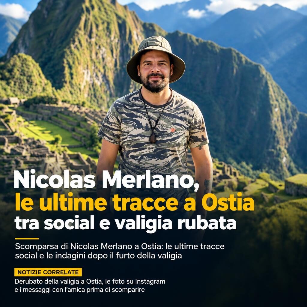 Nicolas Merlano, le ultime tracce a Ostia tra social e valigia rubata