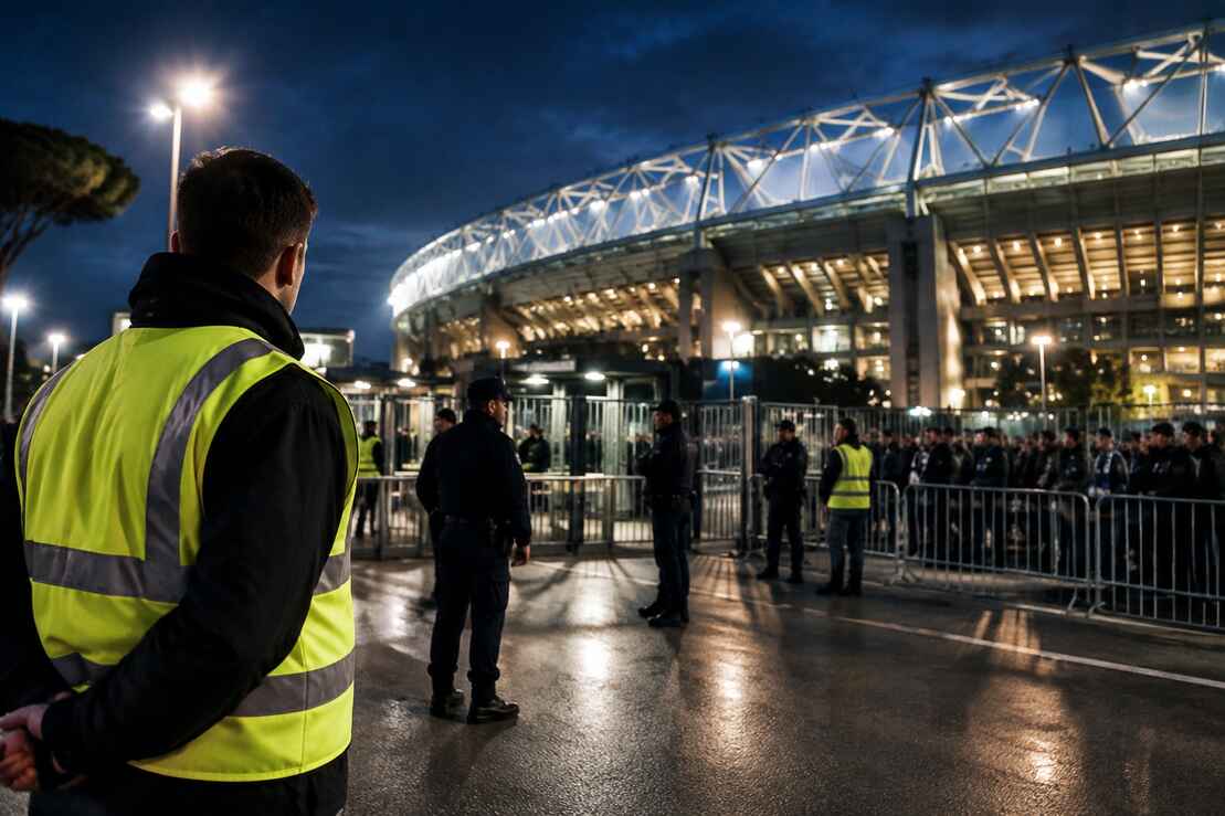 Olimpico blindato: due ultrà arrestati e uno scudo rubato durante Roma-Slovan, la sicurezza resta priorità