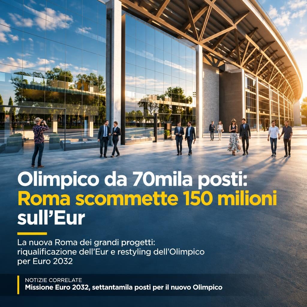 Olimpico da 70mila posti: Roma scommette 150 milioni sull’Eur