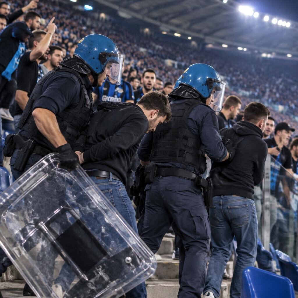 Olimpico, tafferugli durante Roma-Slovan: due arresti e uno scudo rubato