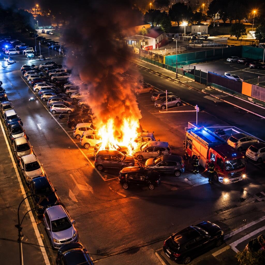 Otto auto in fiamme al Celio: il rogo che ora preoccupa Roma