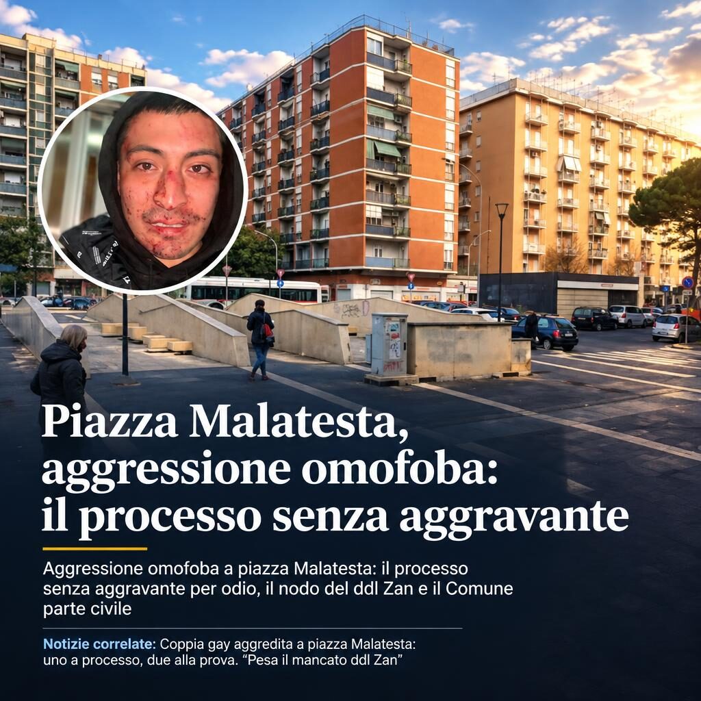 Piazza Malatesta, aggressione omofoba: il processo senza aggravante