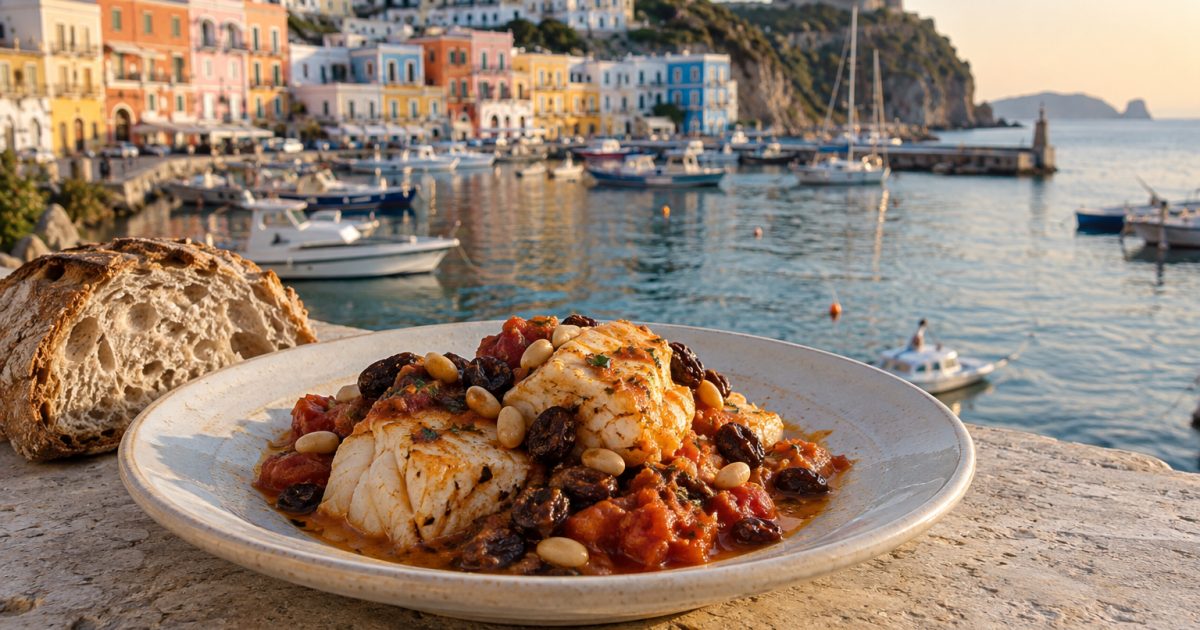 Ponza, il porto e il baccalà alla romana: una ricetta di mare tra luce e vento