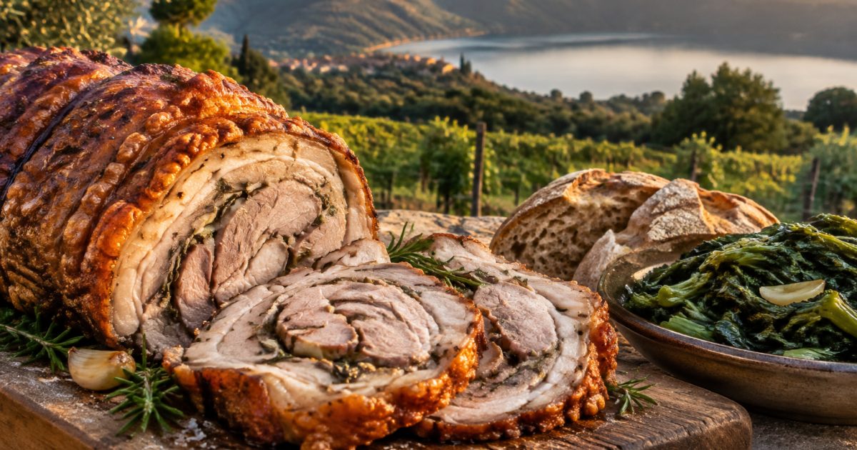 Porchetta dei Castelli Romani: il sapore di Ariccia tra colline vulcaniche e vigne