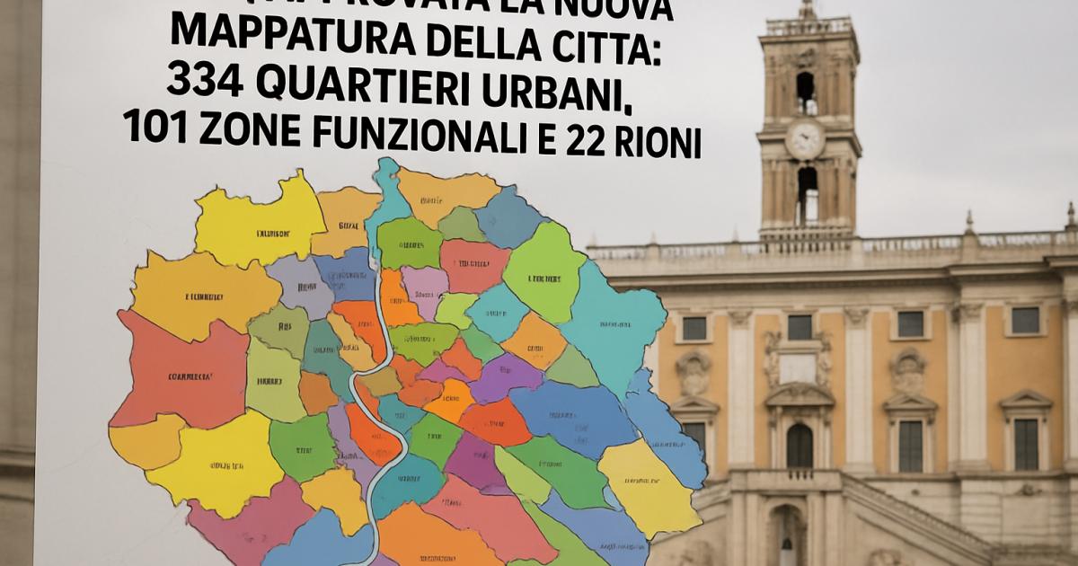 Roma, approvata la nuova mappatura della città: 334 quartieri urbani, 101 zone funzionali e 22 rioni