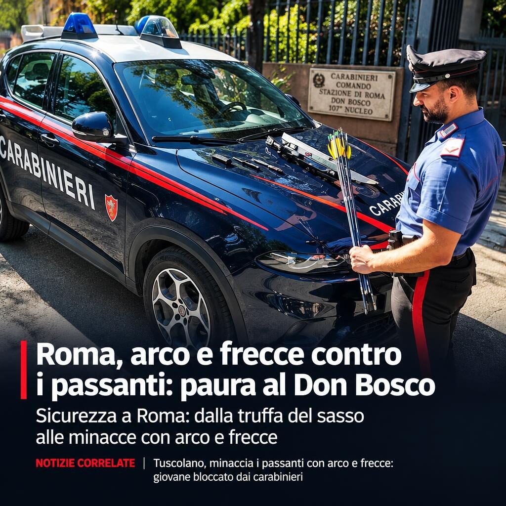 Roma, arco e frecce contro i passanti: paura al Don Bosco
