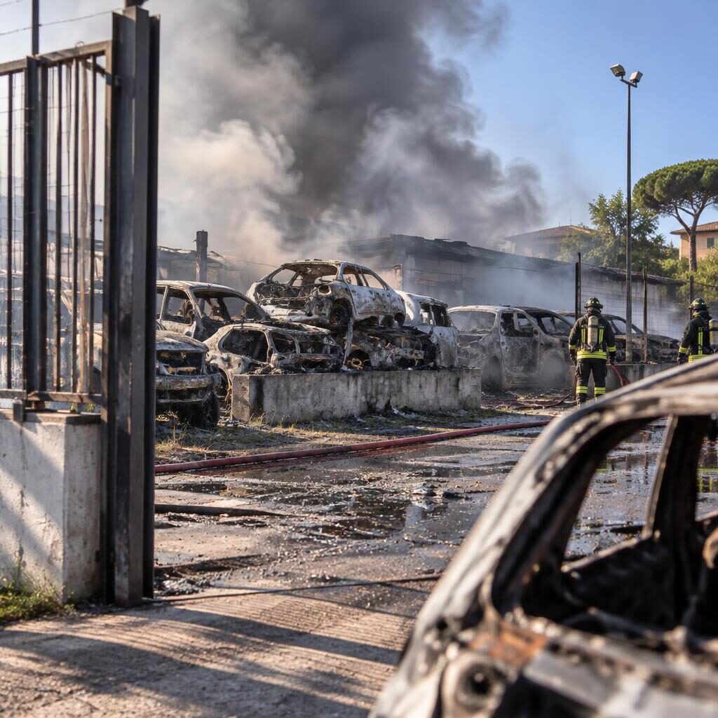 Roma Est, autosalone in fiamme e ordigno a casa dei proprietari
