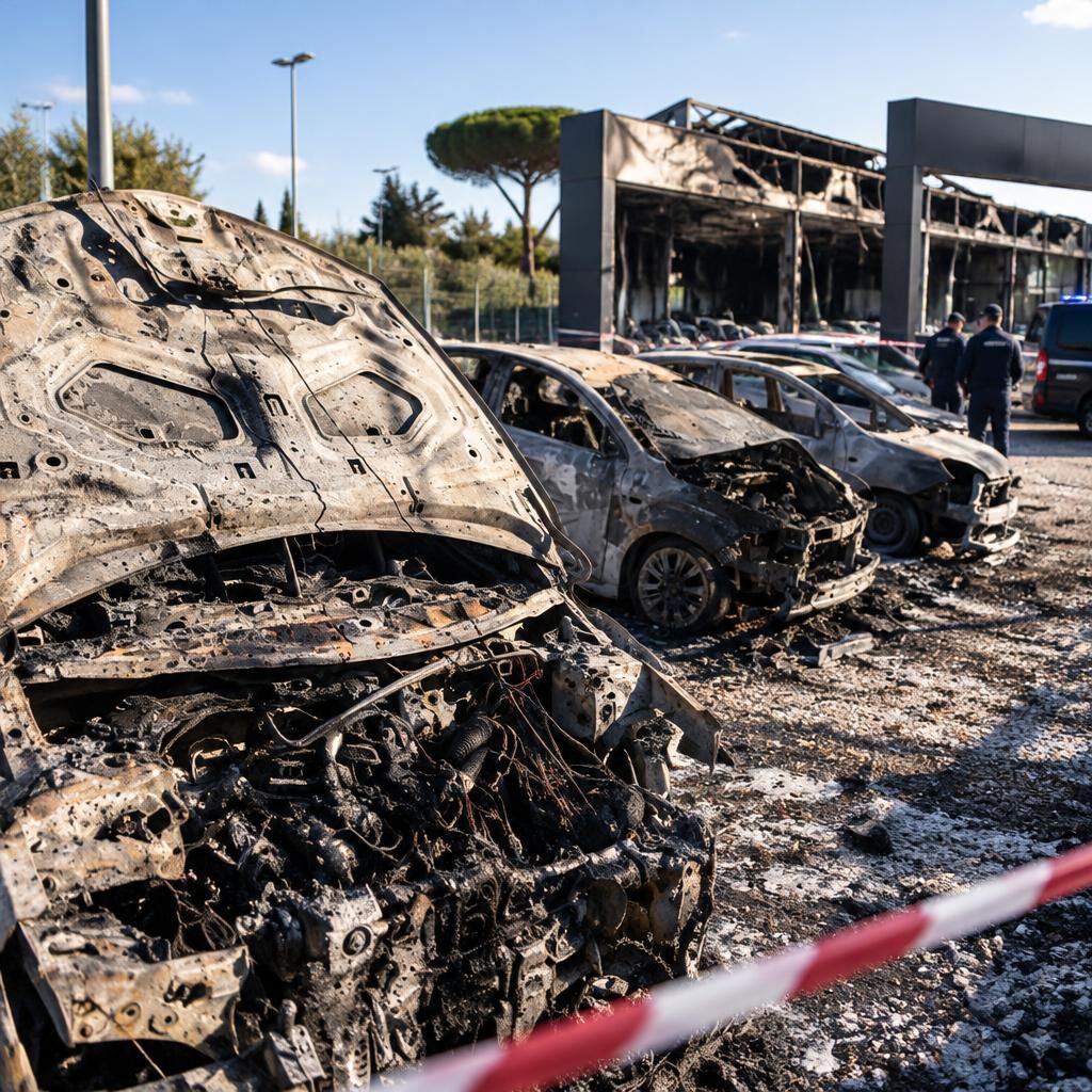 Roma Est, autosalone incendiato e bomba sotto casa: è allarme