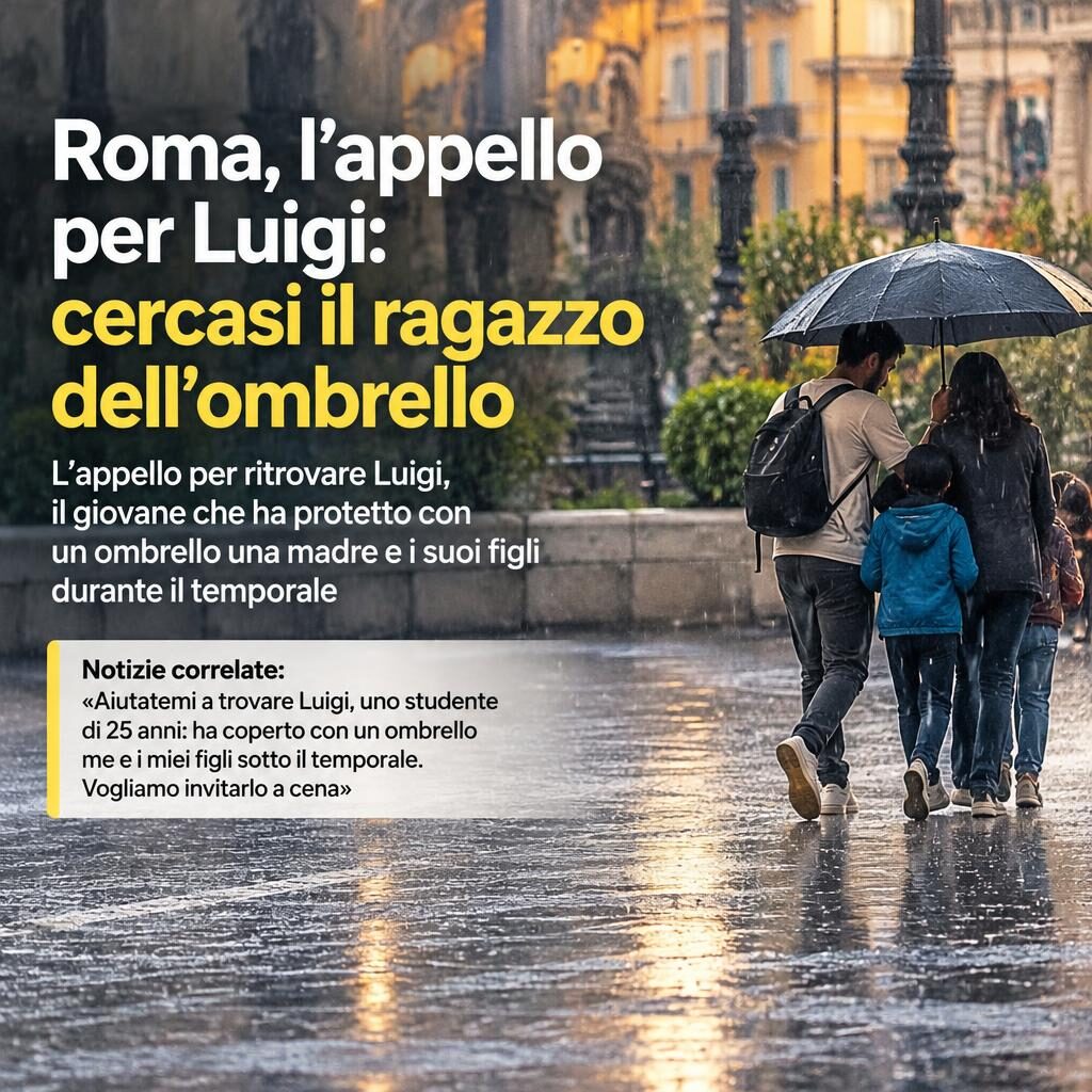 Roma, l’appello per Luigi: cercasi il ragazzo dell’ombrello