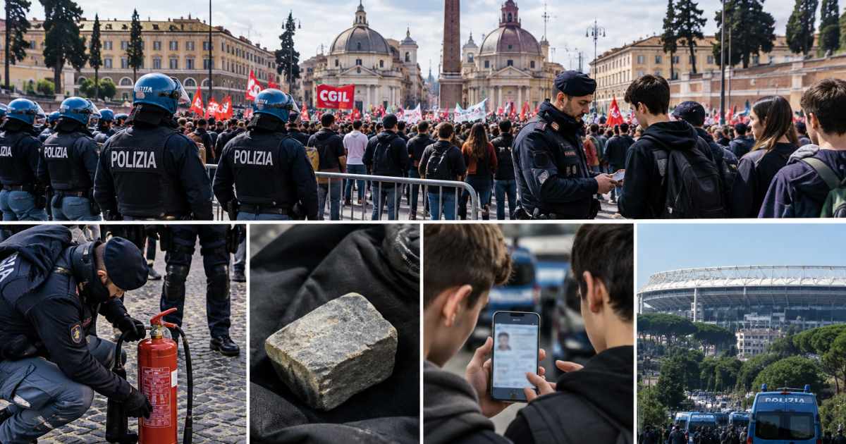 Roma: manifestazioni senza criticità, oltre 60 identificati; un denunciato per possesso di oggetti atti ad offendere; ulteriori posizioni al vaglio