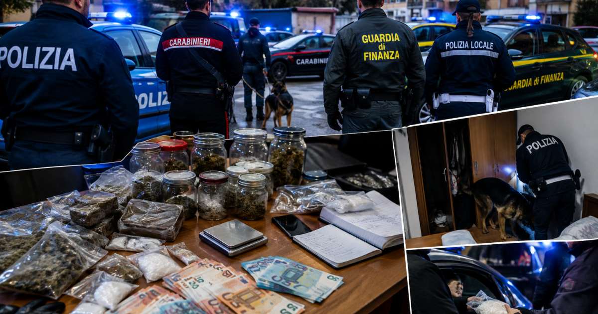 Roma, operazione interforze a San Basilio: 6 arresti per droga e una denuncia; sequestri di sostanze e denaro contante (Video)