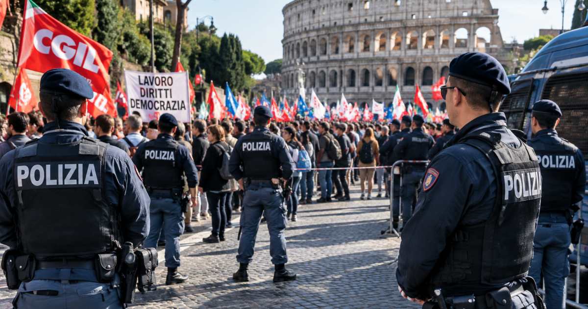 ROMA: ORDINE PUBBLICO DURANTE MANIFESTAZIONI; OLTRE 60 IDENTIFICATI, UN DENUNCIATO PER OGGETTI ATI AD OFFENDERE