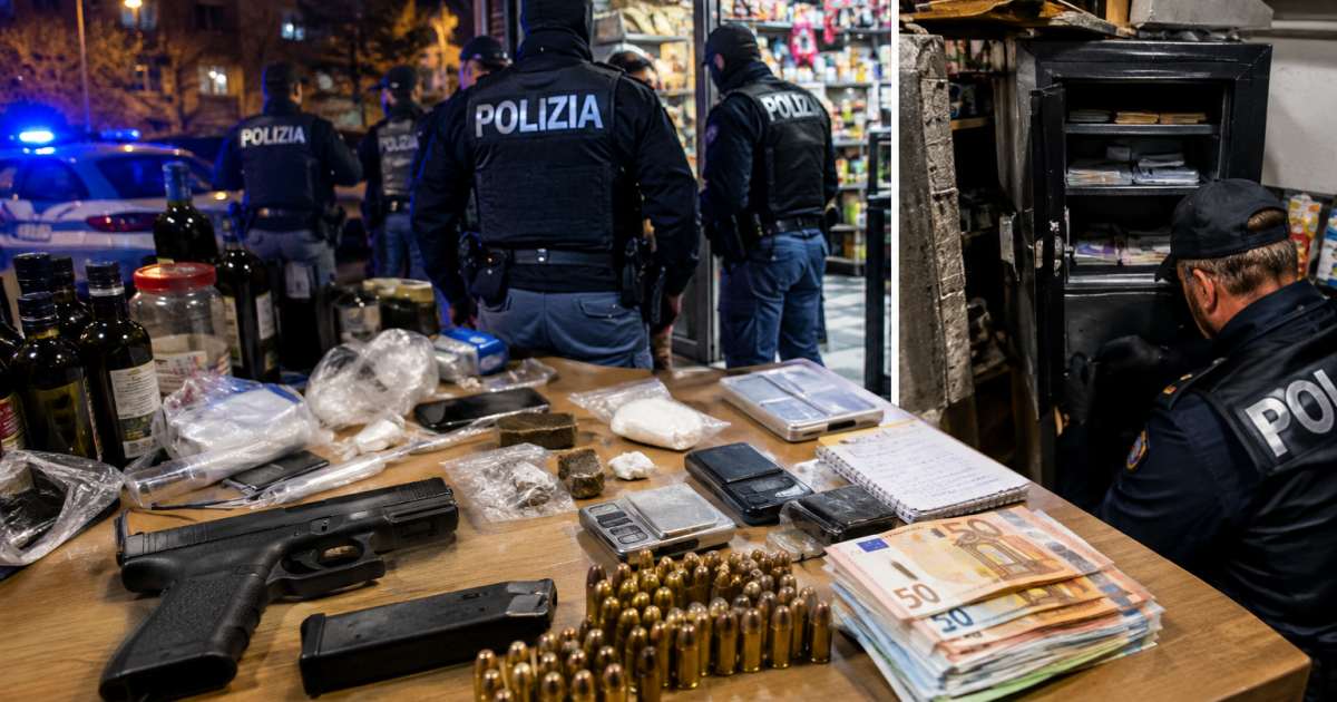 ROMA, QUARTICCIOLO: 11 ARRESTI DELLA POLIZIA DI STATO. PISTOLA E MUNIZIONI SEQUESTRATE NEL MINIMARKET CASSAFORTE (Video)