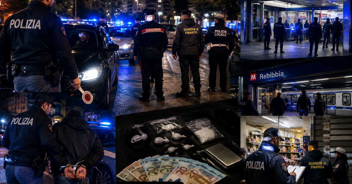 Roma, San Basilio: due arresti e sanzioni per circa 9.000 euro in servizio interforze coordinato dalla Polizia di Stato (Video)