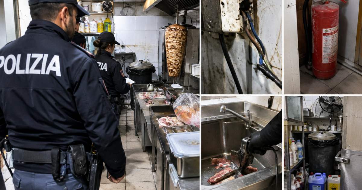 Roma: sequestro di locale kebab nel centro storico per igiene precaria e carenze impiantistiche