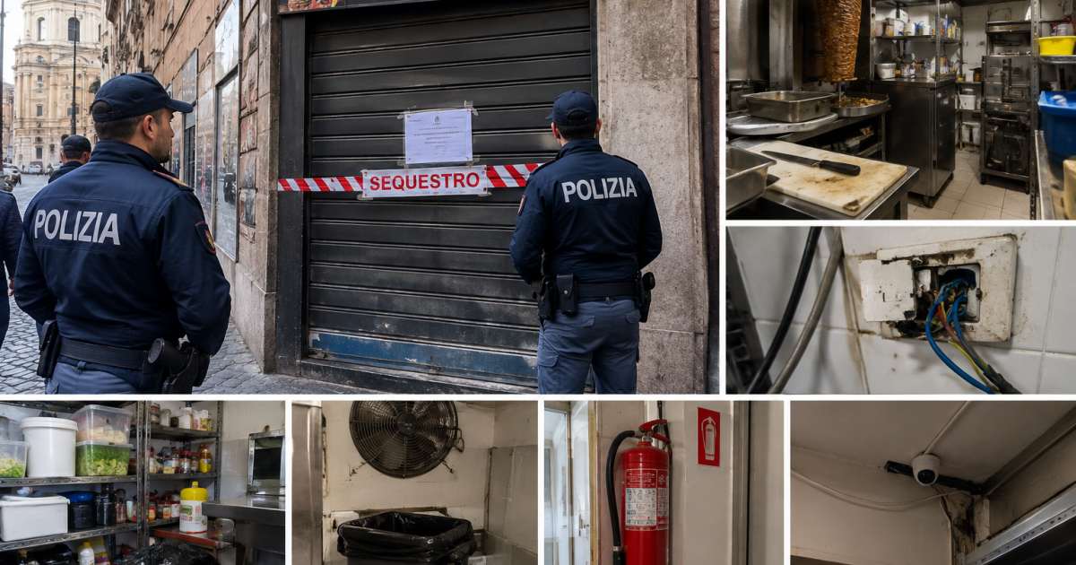 Roma: sequestro in Centro Storico di locale kebab per carenze igieniche e impiantistiche