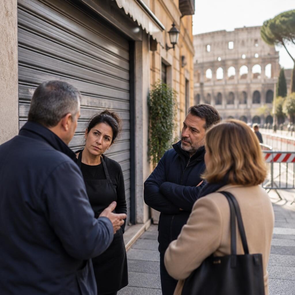 Roma, serrande e barriere: i negozianti non vogliono sentirsi soli