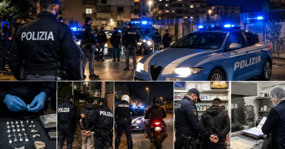 Roma, stretta multilevel della Polizia di Stato a Tor Bella Monaca: arresti, sequestri di droga e sanzioni HACCP (Video)