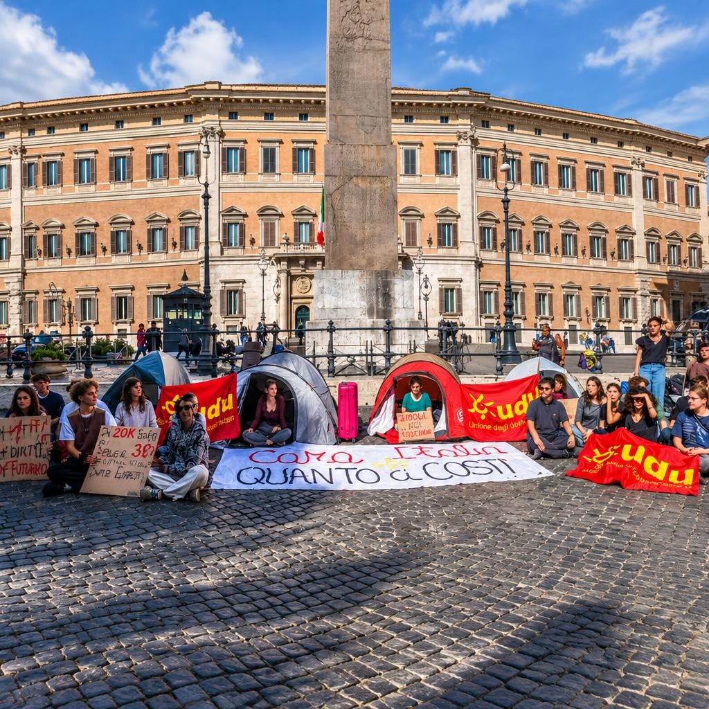 Roma, studenti in piazza: affitti impossibili e scuola-caserma