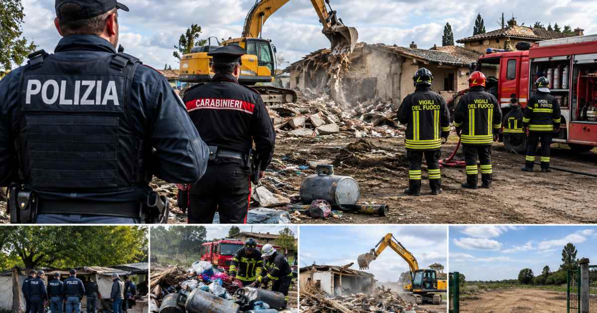 Sgombero del complesso rurale Vaccheria Sbardella a Roma: demolizioni e ripristino della legalità (Video)
