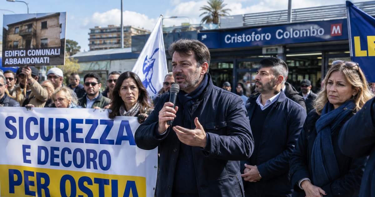 Sicurezza a Ostia: sit-in della Lega denuncia degrado e assenze di risposte nel X Municipio