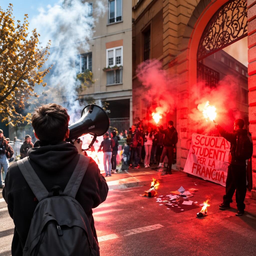 Studenti in piazza a Roma: la protesta francese entra nei licei