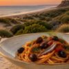 Tarquinia, il mare etrusco e gli spaghetti con olive di Gaeta