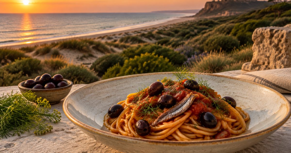 Tarquinia, il mare etrusco e gli spaghetti con olive di Gaeta