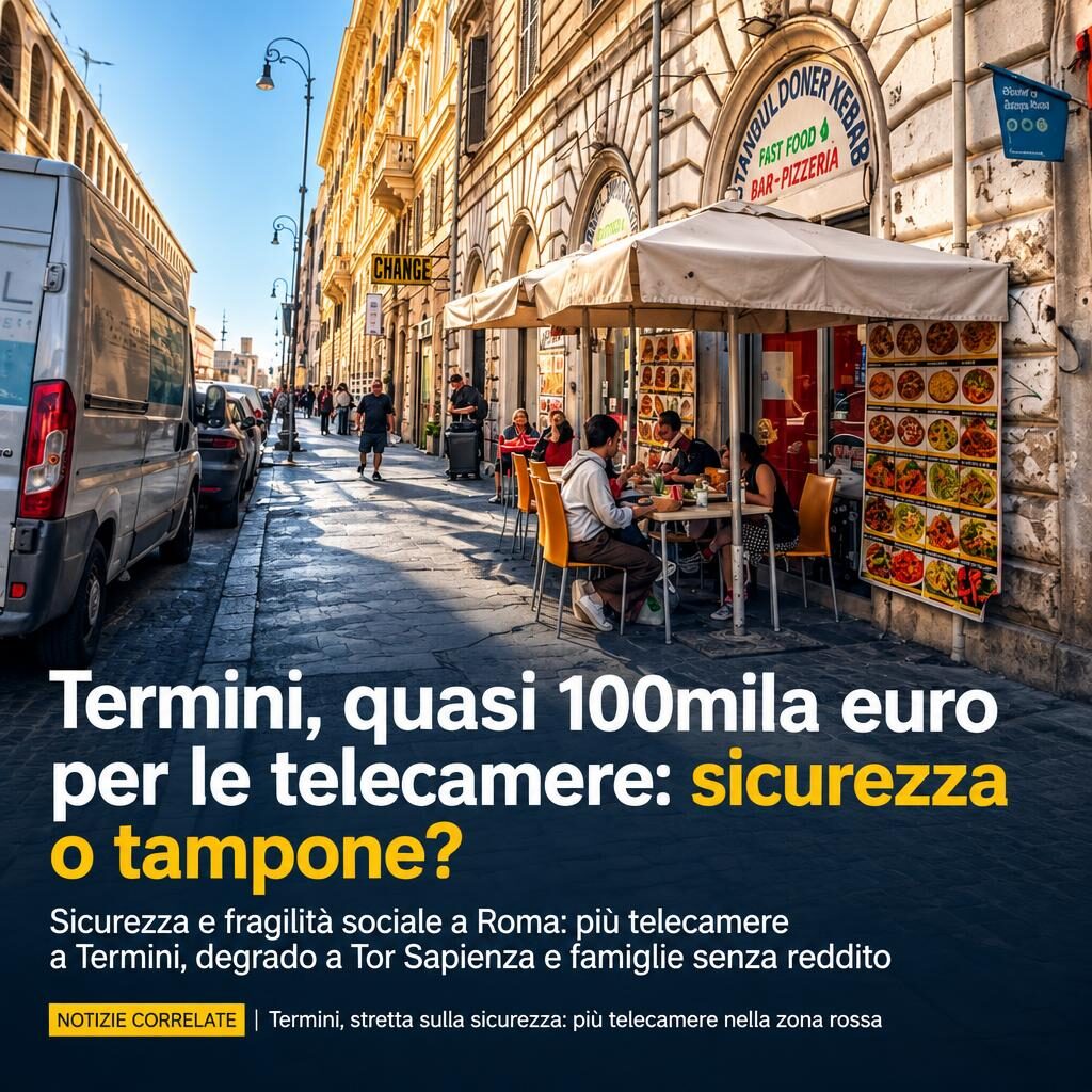 Termini, quasi 100mila euro per le telecamere: sicurezza o tampone?