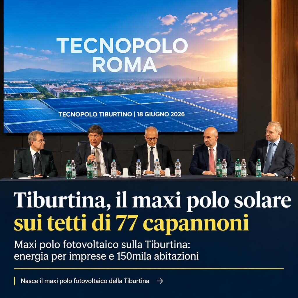 Tiburtina, il maxi polo solare sui tetti di 77 capannoni