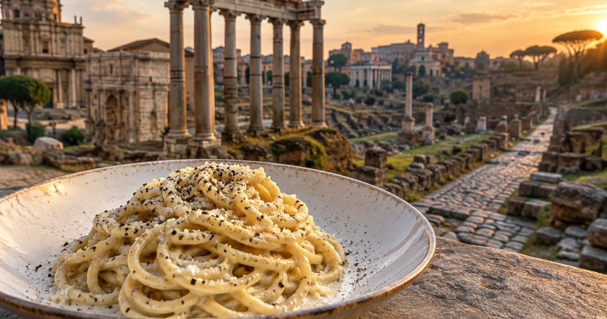 Tonnarelli cacio e pepe, il sapore di Roma tra i Fori Imperiali