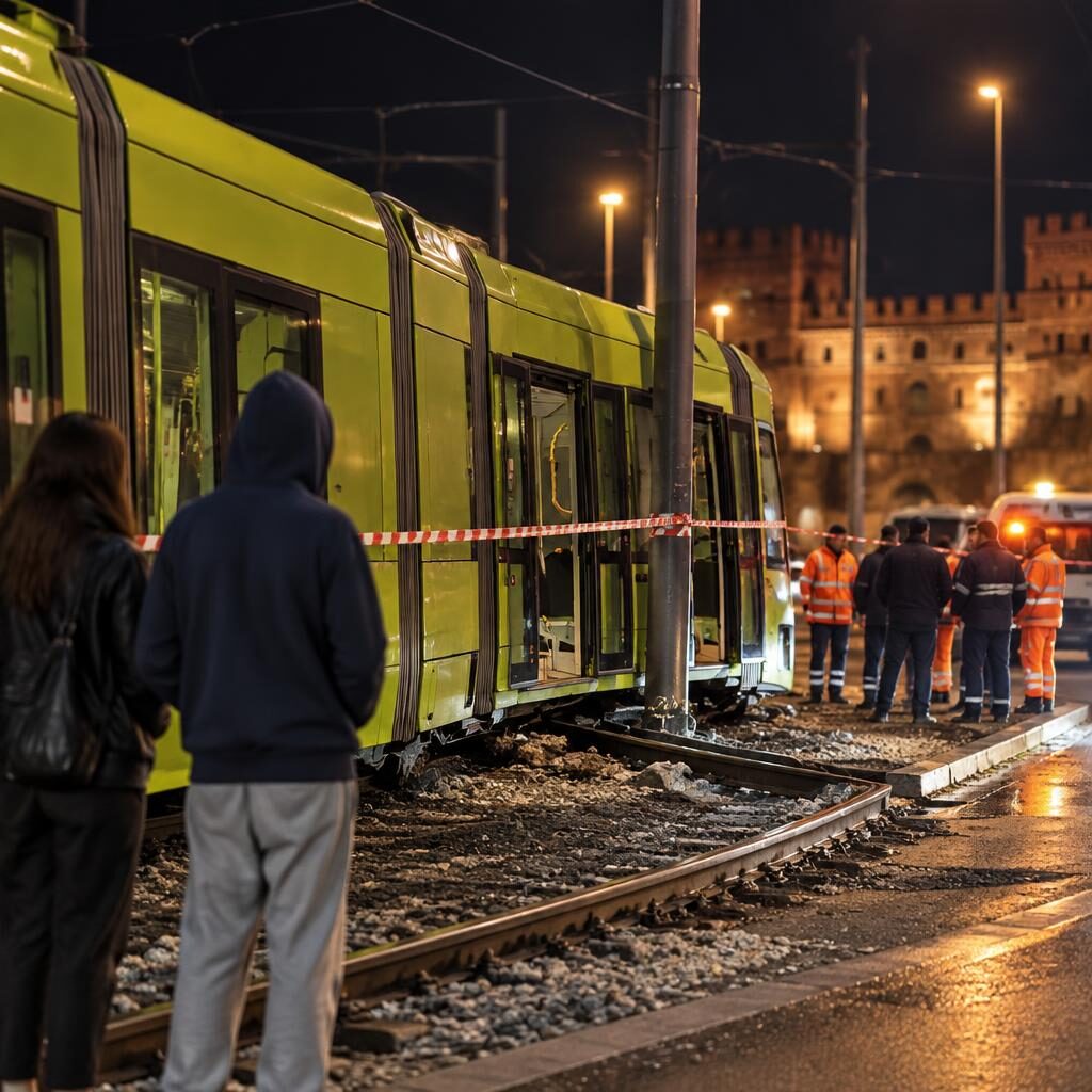Tram 3 fuori dai binari a Porta Maggiore: nessun ferito, ma il nodo resta