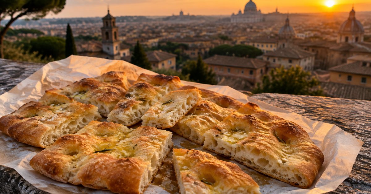 Trastevere e Gianicolo, la pizza bianca romana tra vicoli, pietra e tramonto
