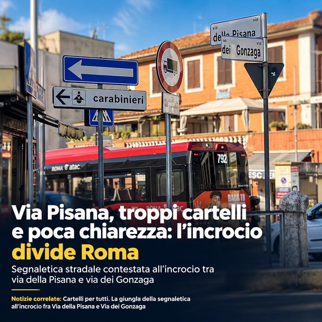 Via Pisana, troppi cartelli e poca chiarezza: l’incrocio divide Roma