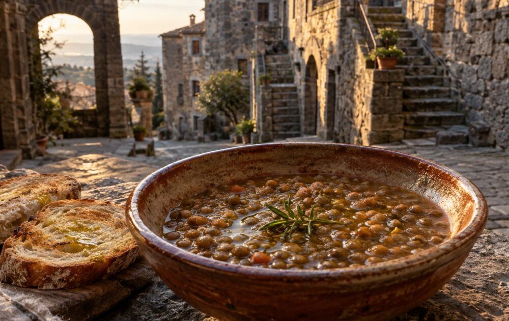 Viterbo medievale, una ciotola di lenticchie di Onano tra tufo e memoria della Tuscia